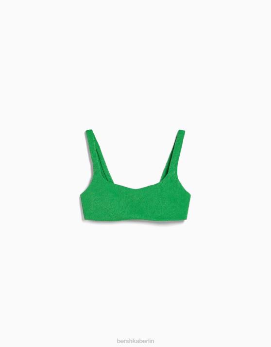 Grün Bershka Frauen Strukturiertes Bikinioberteil H00J1786