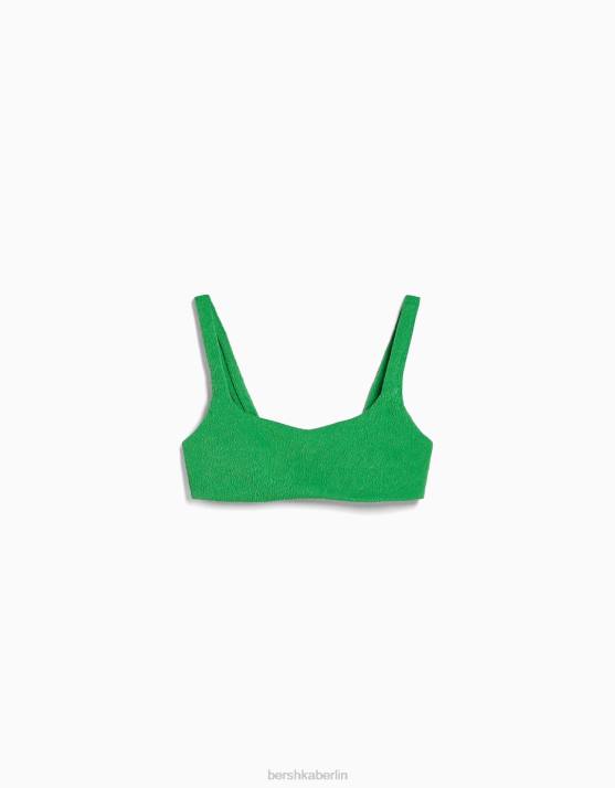 Grün Bershka Frauen Strukturiertes Bikinioberteil H00J1787