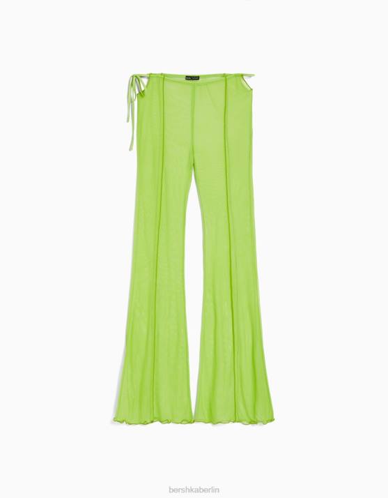 Grün Bershka Frauen Tüllhose mit Seitenschlitzen H00J1795