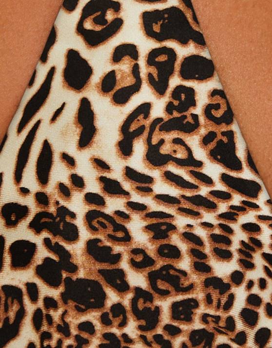 Schwarz Bershka Frauen Triangel-Bikinioberteil mit Animal-Print H00J1770