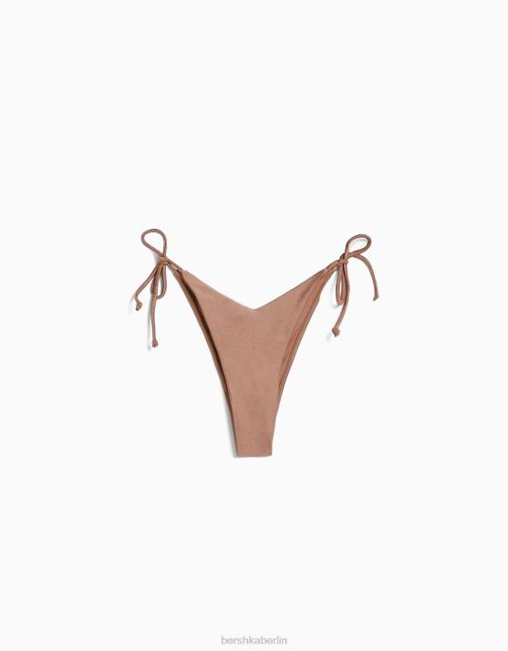 braun Bershka Frauen glänzende Bikinihose H00J1777