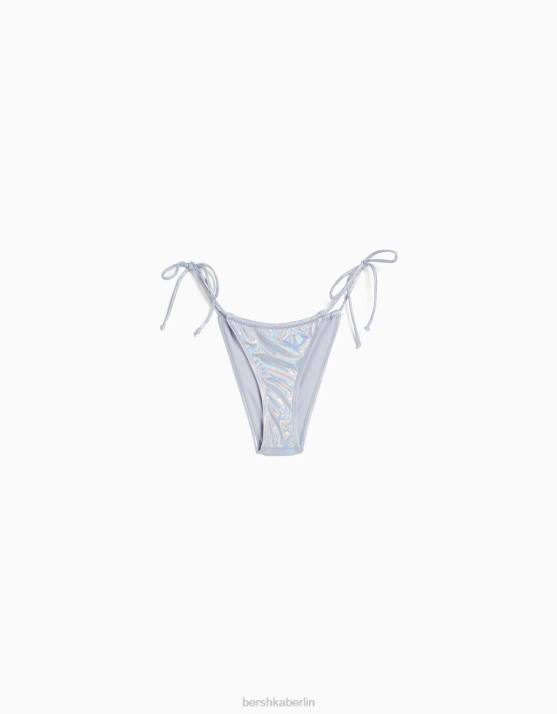 grau Bershka Frauen Metallic-Bikinihose H00J1785