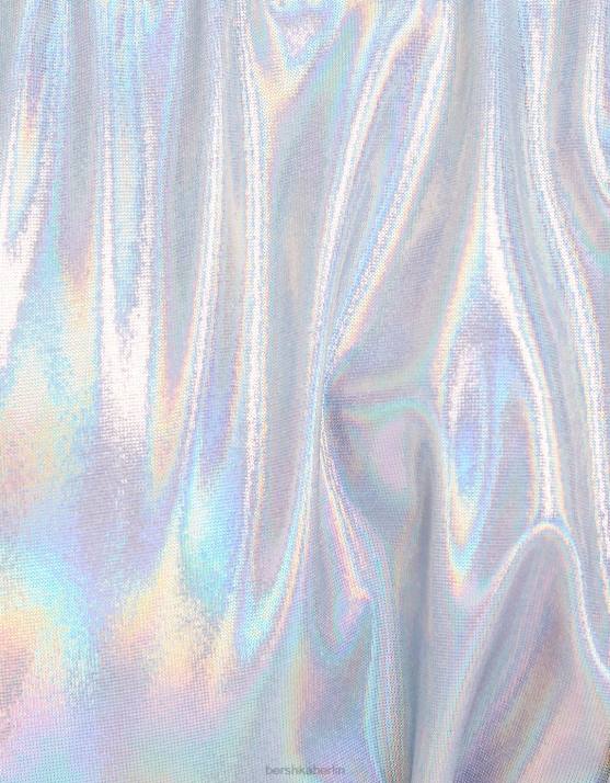 grau Bershka Frauen Metallic-Bikinihose H00J1785