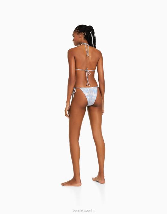 grau Bershka Frauen Metallic-Bikinioberteil H00J1784