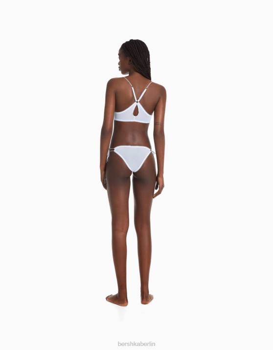 hellblau Bershka Frauen Geraffte Bikinihose H00J1764