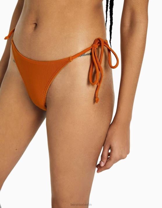 orange Bershka Frauen Ottoman-Bikinihose H00J1809