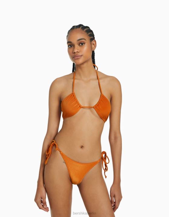 orange Bershka Frauen Ottoman-Bikinioberteil H00J1803