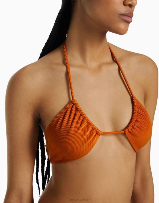 orange Bershka Frauen Ottoman-Bikinioberteil H00J1803