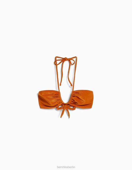 orange Bershka Frauen Ottoman-Bikinioberteil H00J1803