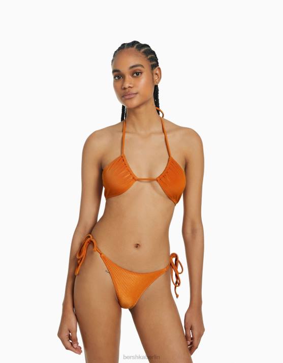 orange Bershka Frauen Ottoman-Bikinioberteil H00J1806