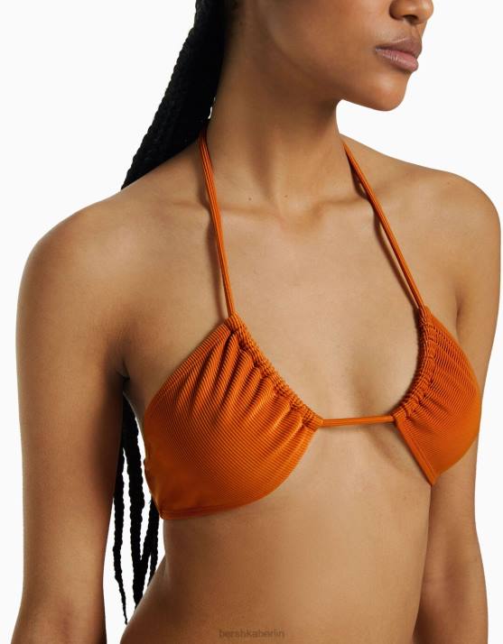 orange Bershka Frauen Ottoman-Bikinioberteil H00J1806