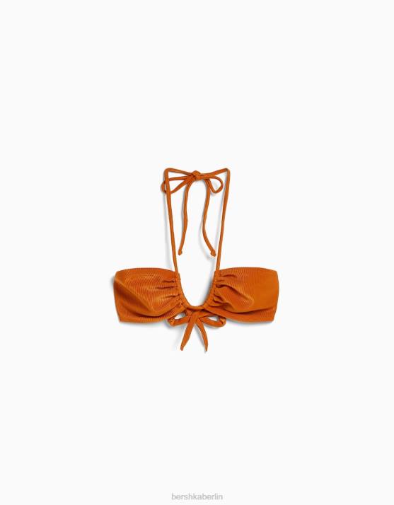orange Bershka Frauen Ottoman-Bikinioberteil H00J1806