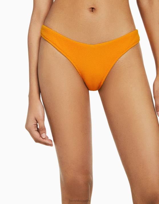 orange Bershka Frauen asymmetrische Bikinihose H00J1790