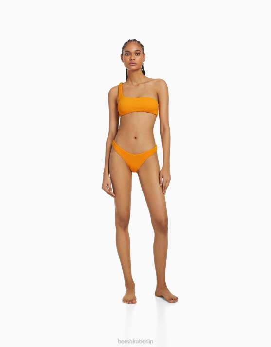 orange Bershka Frauen asymmetrische Bikinihose H00J1790