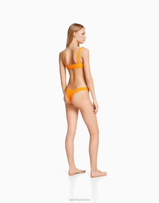 orange Bershka Frauen asymmetrische Bikinihose H00J1857