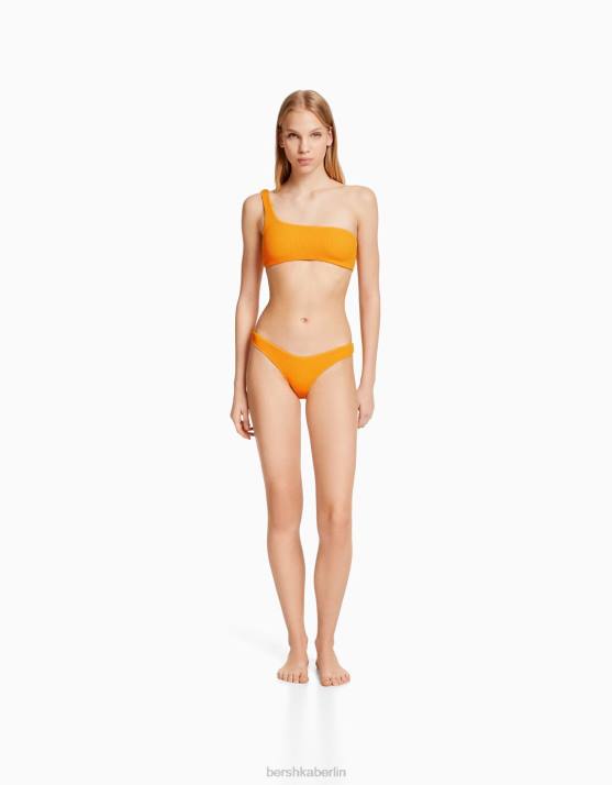 orange Bershka Frauen asymmetrische Bikinihose H00J1857