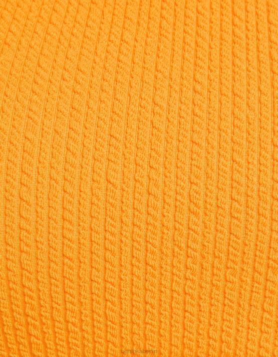 orange Bershka Frauen asymmetrisches Bikinioberteil H00J1789