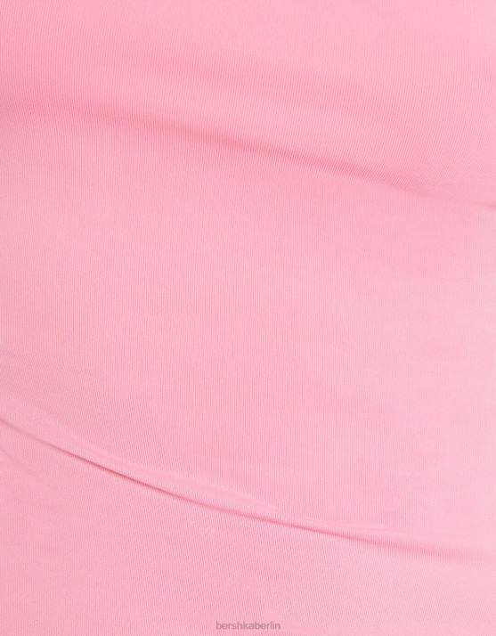 Rosa Bershka Frauen Monochromer Trägerbody H00J699