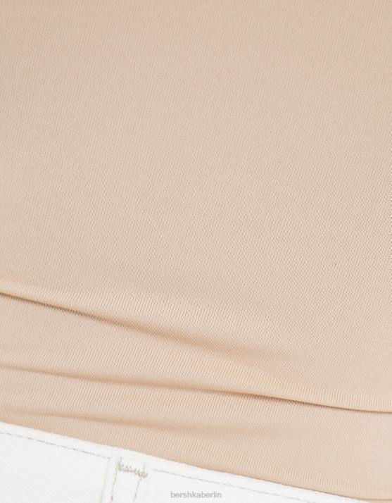 Sand Bershka Frauen Monochromer Trägerbody H00J695