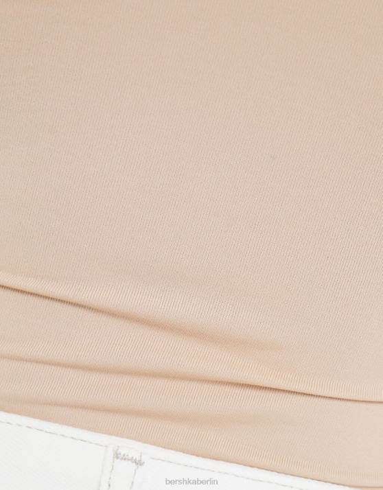 Sand Bershka Frauen Monochromer Trägerbody H00J698