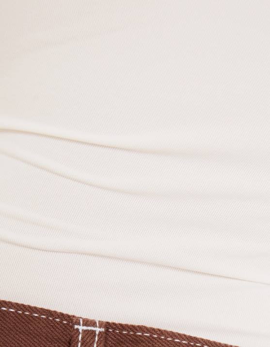 Weiss Bershka Frauen Monochromer Trägerbody H00J697