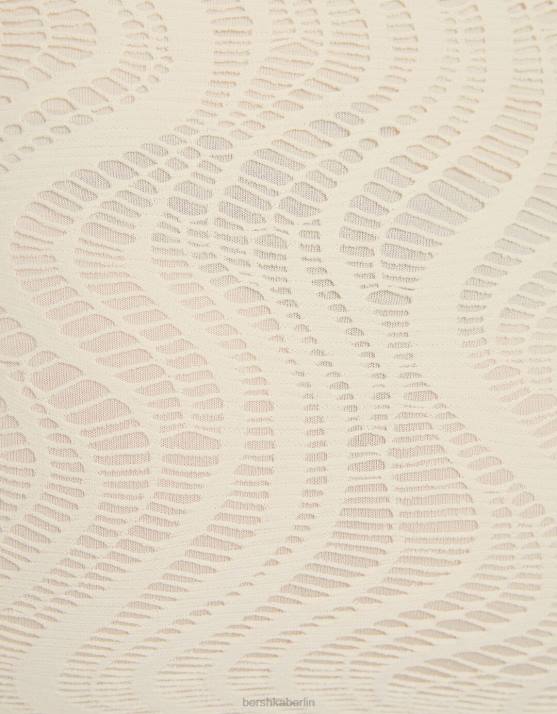 Beige Bershka Frauen Gehäkeltes Neckholder-Minikleid H00J4101