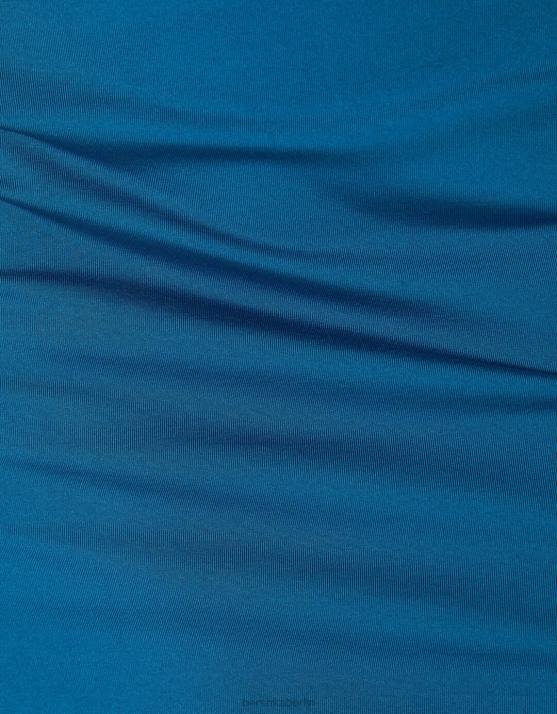 Blau Bershka Frauen Tailliertes Midikleid mit Trägern H00J260