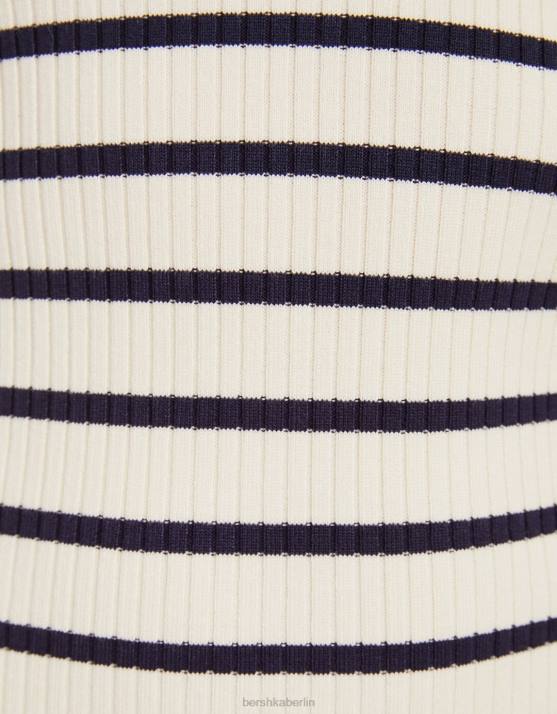 Creme Bershka Frauen Kurzärmliges Minikleid mit Polokragen H00J266