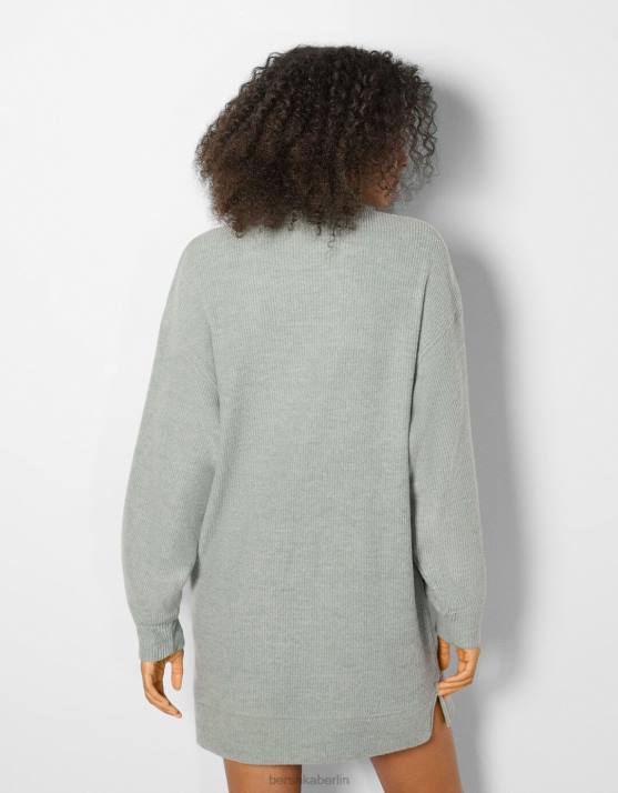 Grün Bershka Frauen Etuikleid mit langen Ärmeln H00J288