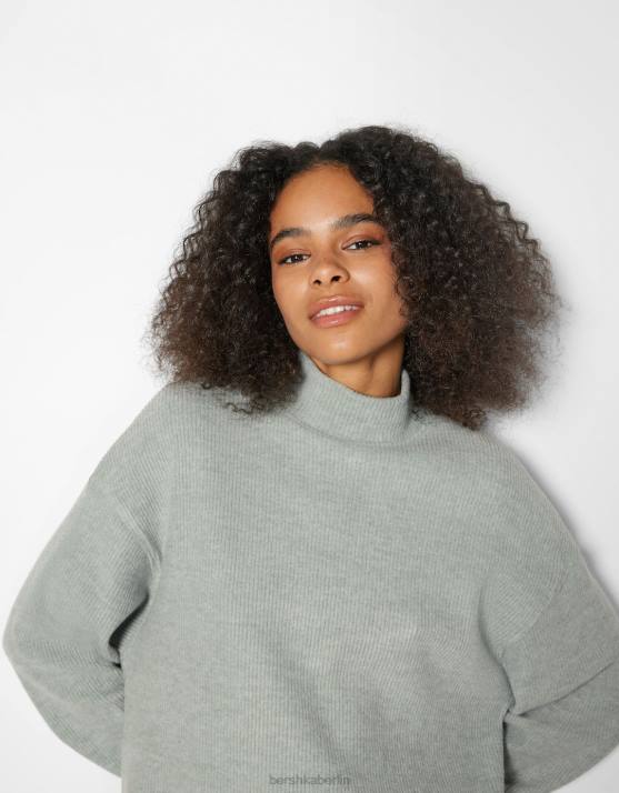 Grün Bershka Frauen Etuikleid mit langen Ärmeln H00J288