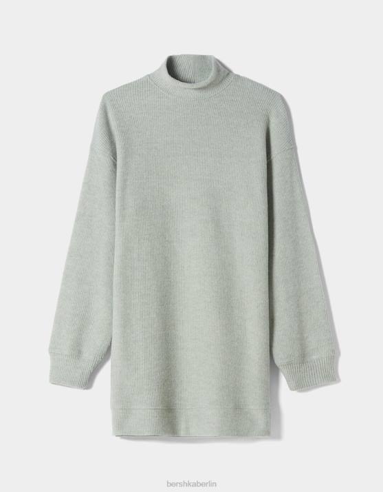 Grün Bershka Frauen Etuikleid mit langen Ärmeln H00J288