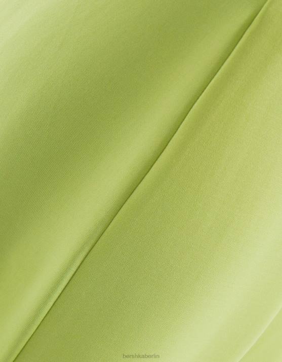 Grün Bershka Frauen figurbetontes langes Trägerkleid H00J1913