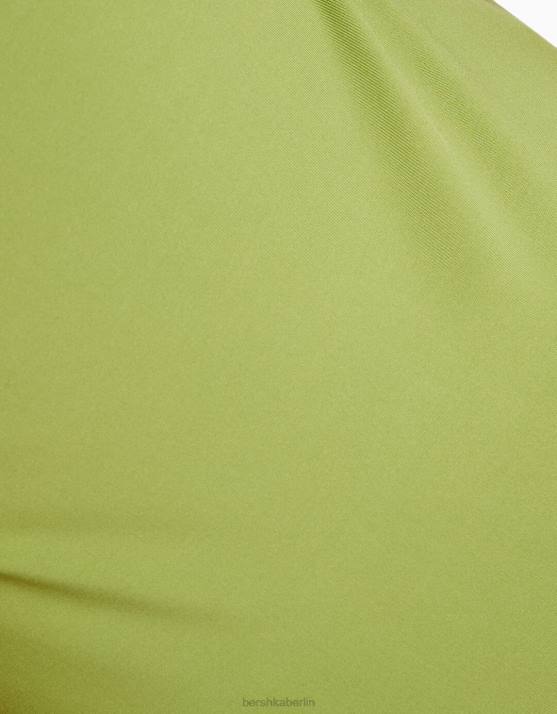 Grün Bershka Frauen figurbetontes langes Trägerkleid H00J1914