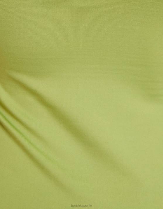 Grün Bershka Frauen figurbetontes langes Trägerkleid H00J24