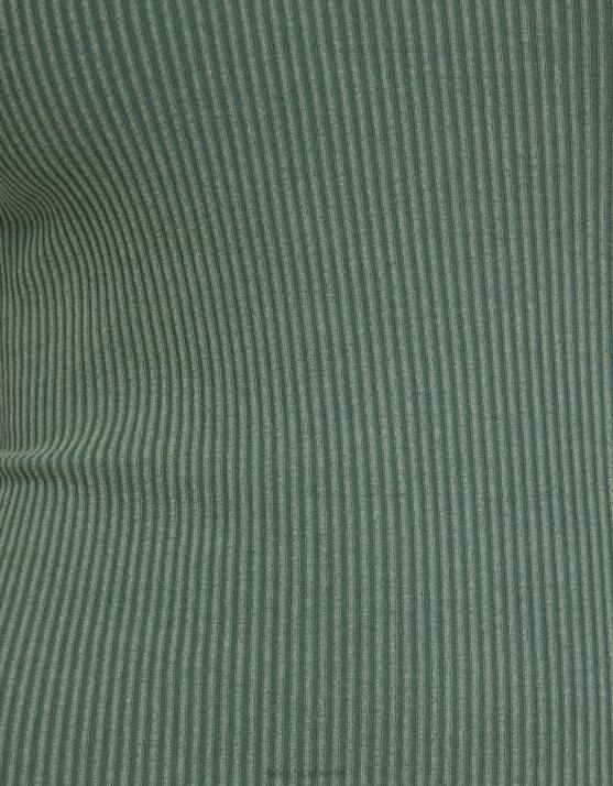 Grün Bershka Frauen geripptes ärmelloses Midikleid H00J6