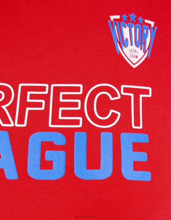 Rot Bershka Frauen Kurzärmliges bedrucktes Minikleid H00J281