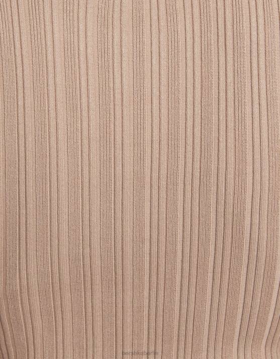 Sand Bershka Frauen ärmelloses Strick-Midikleid H00J220