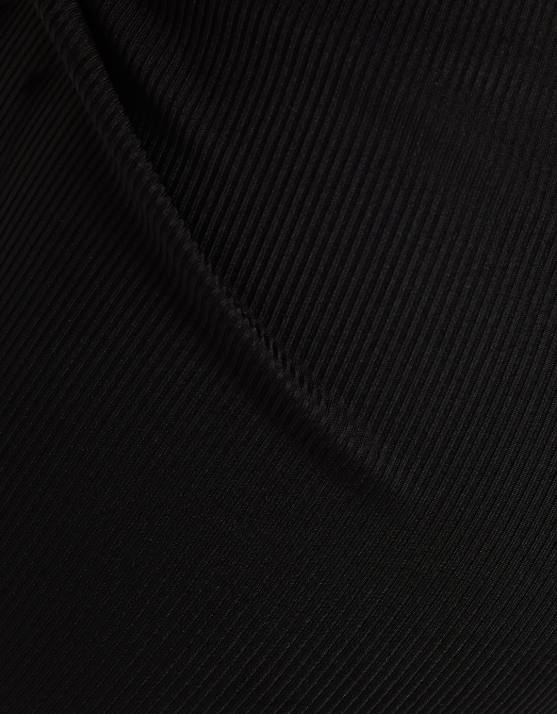 Schwarz Bershka Frauen Midikleid mit Cut-Outs H00J232