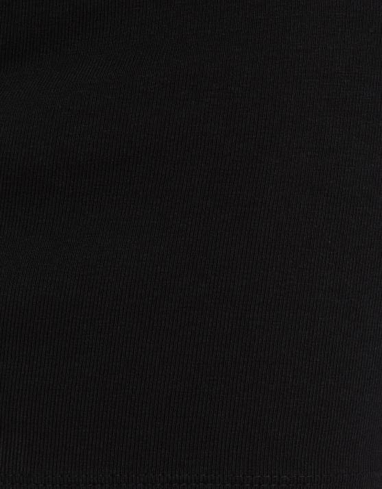 Schwarz Bershka Frauen Minikleid mit asymmetrischen Trägern H00J168