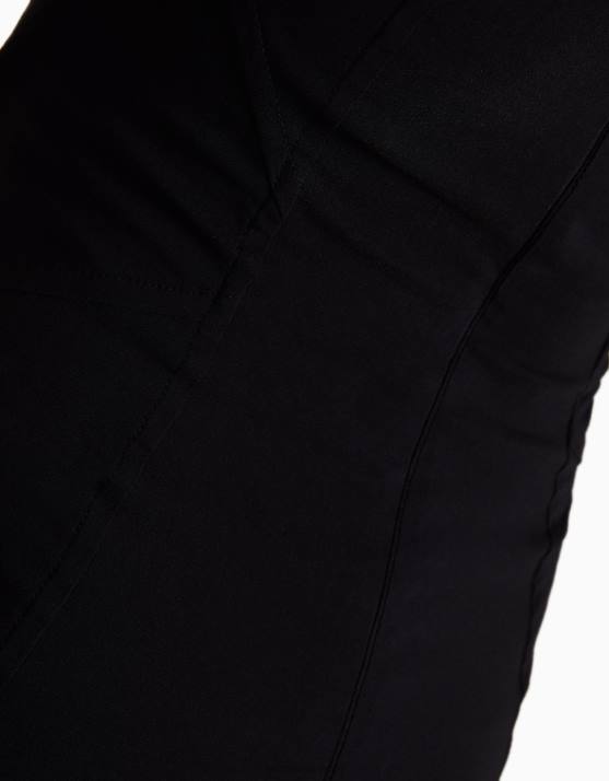 Schwarz Bershka Frauen Schulterfreies Minikleid mit Nähten H00J132