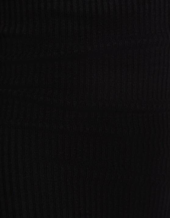 Schwarz Bershka Frauen geripptes ärmelloses Midikleid H00J5