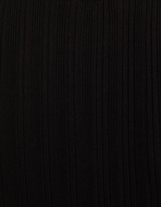 Schwarz Bershka Frauen ärmelloses Strick-Midikleid H00J221