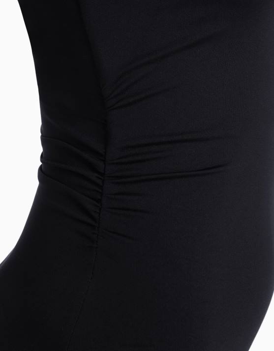 Schwarz Bershka Frauen schulterfreies Minikleid H00J50
