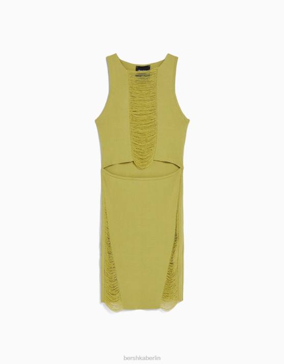 andere Bershka Frauen ärmelloses Minikleid aus Lochstrick H00J120