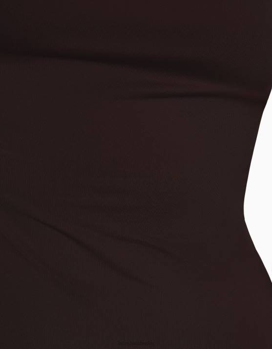 braun Bershka Frauen figurbetontes langes Trägerkleid H00J78