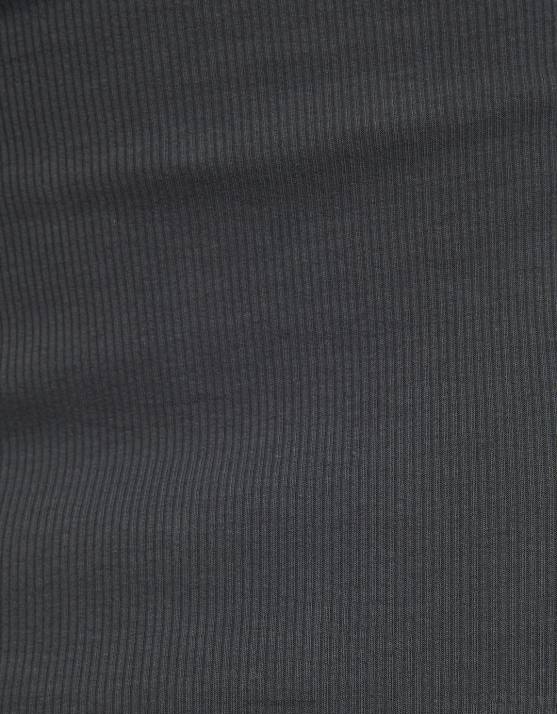 grau Bershka Frauen Geripptes Minikleid mit langen Ärmeln H00J236