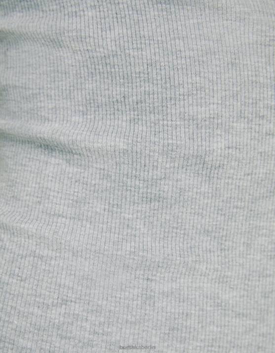 grau Bershka Frauen Kurzärmliges, schulterfreies Minikleid H00J4067