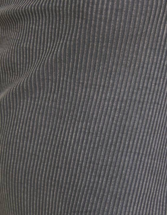 grau Bershka Frauen Langes Bandeau-Rippenkleid mit Wascheffekt H00J45