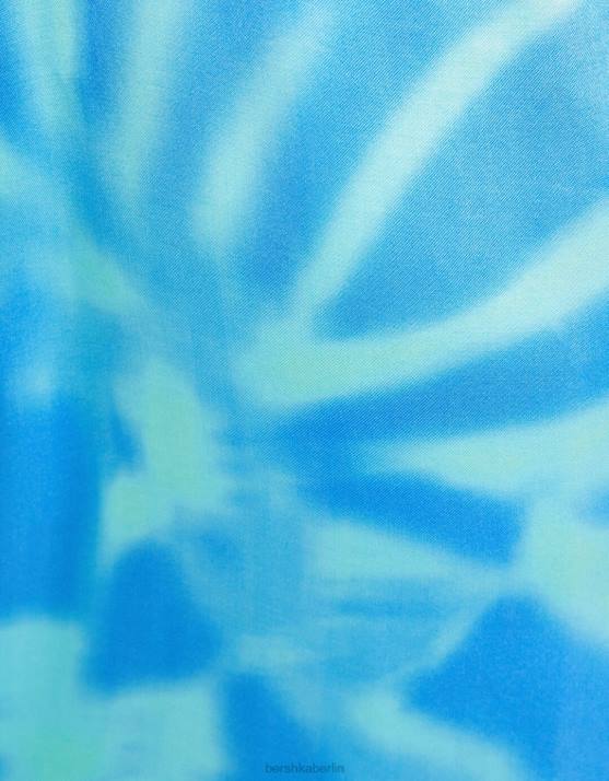 mehrfarbig Bershka Frauen Bedrucktes Midikleid aus Satin mit Trägern H00J159