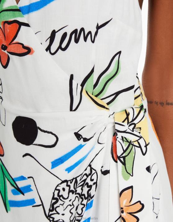 mehrfarbig Bershka Frauen Bedrucktes Neckholder-Minikleid mit Krawatte H00J161